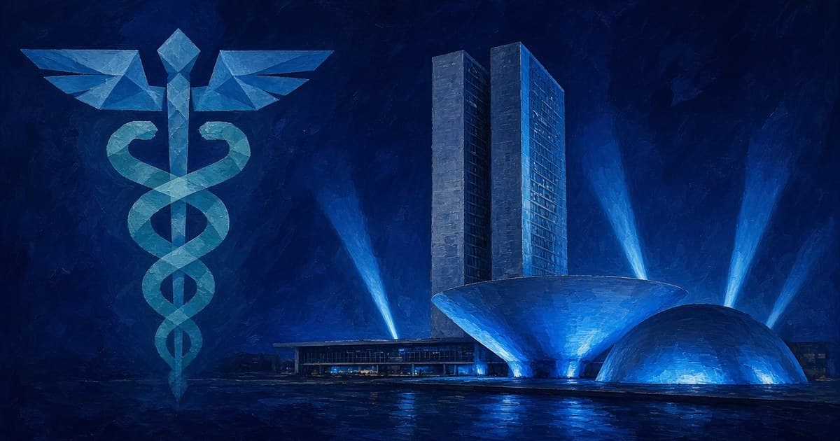 Editorial illustration of Brazil’s National Congress in Brasília